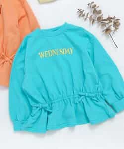 ★SALE★WEB限定 スウェットライクペプラムロゴトップス