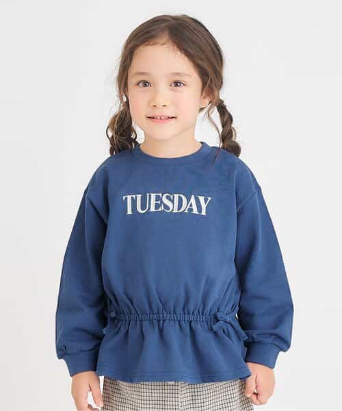 ★SALE★WEB限定 スウェットライクペプラムロゴトップス