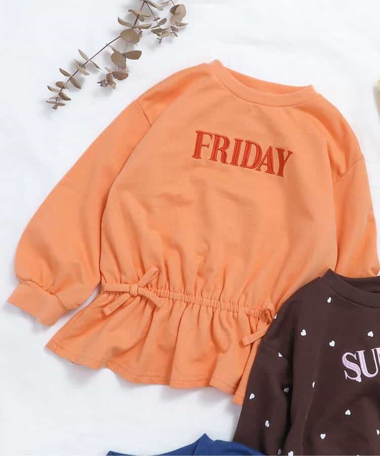 WEB限定 スウェットライクペプラムロゴトップス