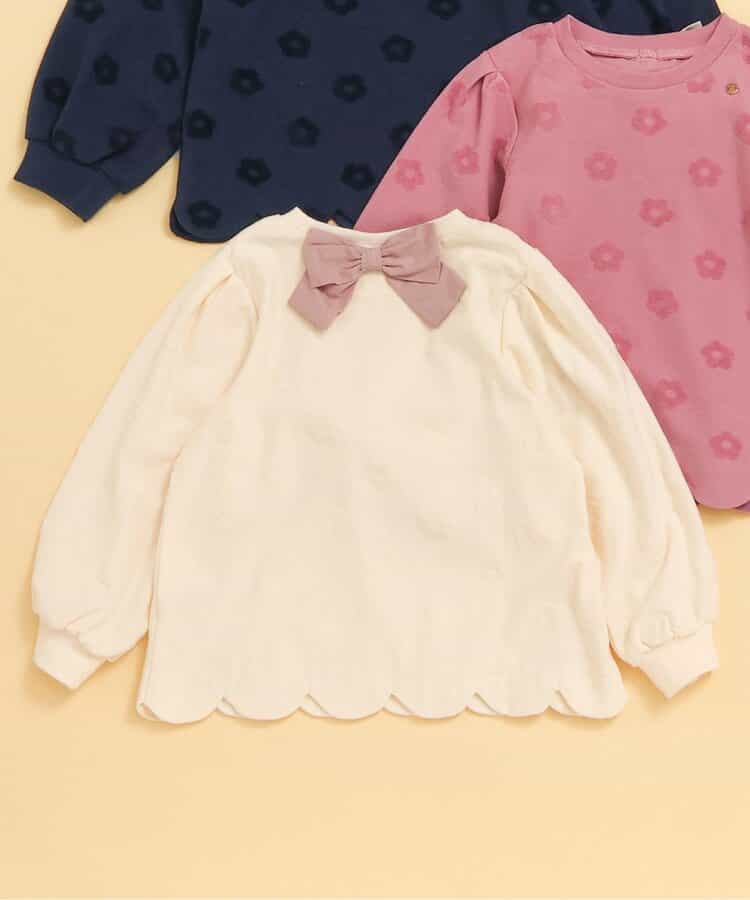 フラワージャガードスカラップTシャツ