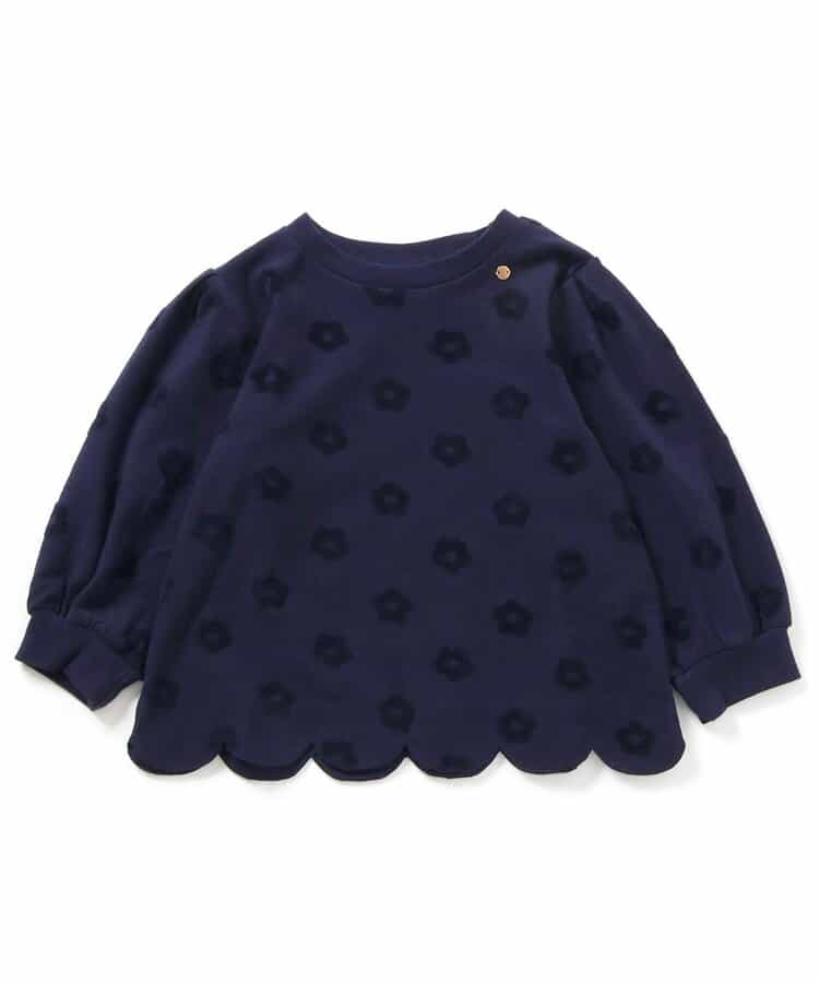 フラワージャガードスカラップTシャツ