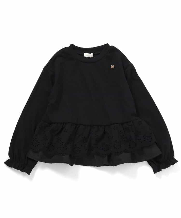 レースフリル切り替えリブTシャツ_940077