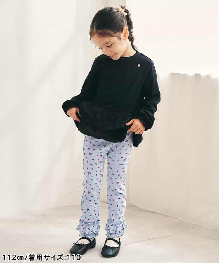 レースフリル切り替えリブTシャツ_940078