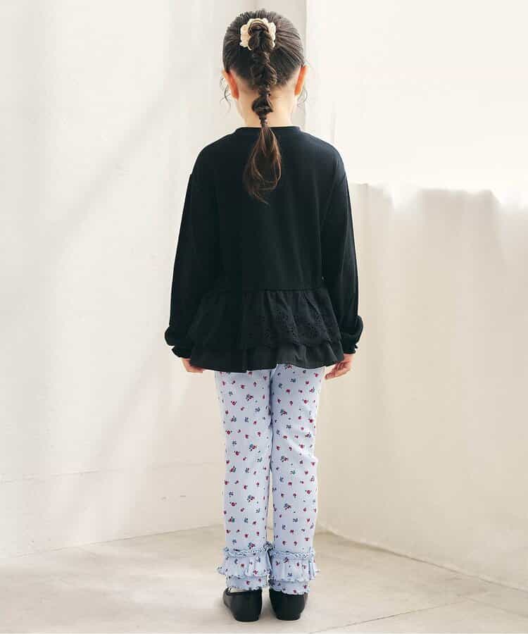 レースフリル切り替えリブTシャツ_940079