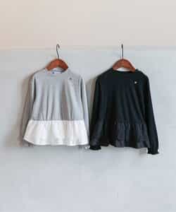 レースフリル切り替えリブTシャツ_940080
