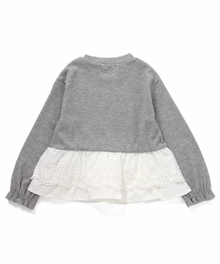 レースフリル切り替えリブTシャツ_940082