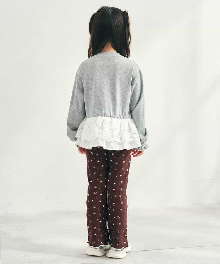 レースフリル切り替えリブTシャツ_940086