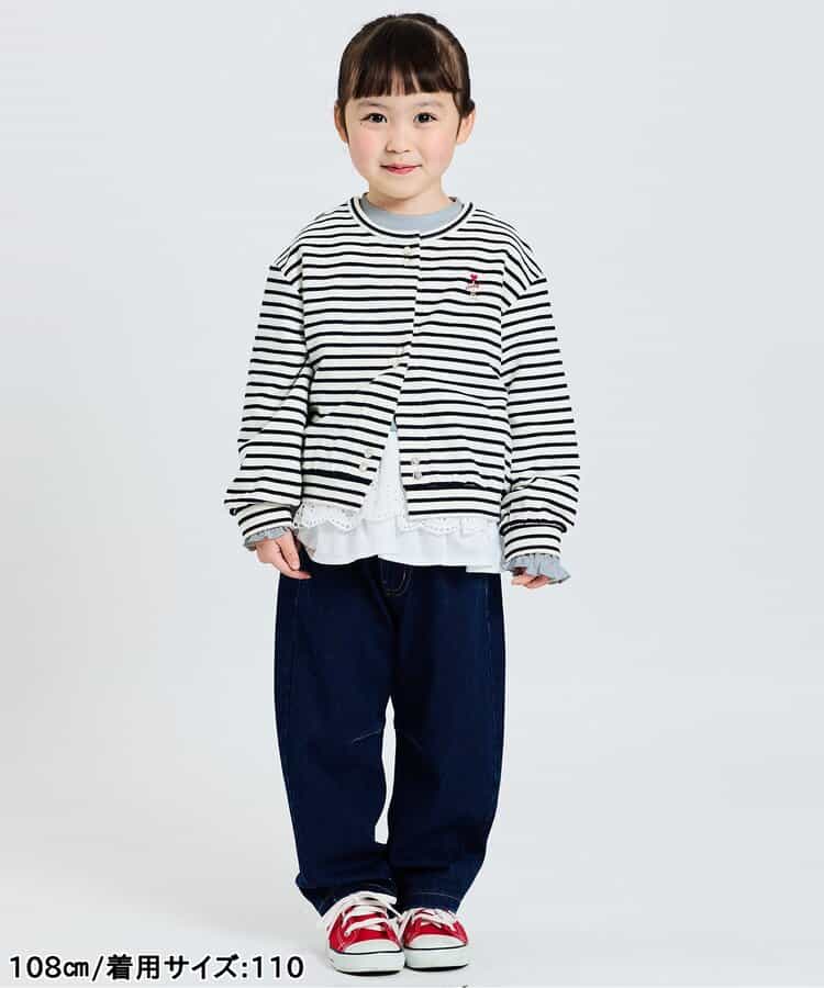 レースフリル切り替えリブTシャツ_940089