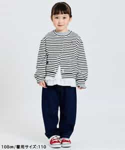 レースフリル切り替えリブTシャツ_940089