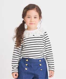 WEB限定 襟レースTシャツ/7days Style