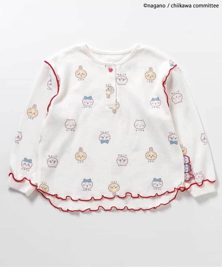 【アニメちいかわ】ワッフルヘンリーネックTシャツ(セットアップ可)_962870