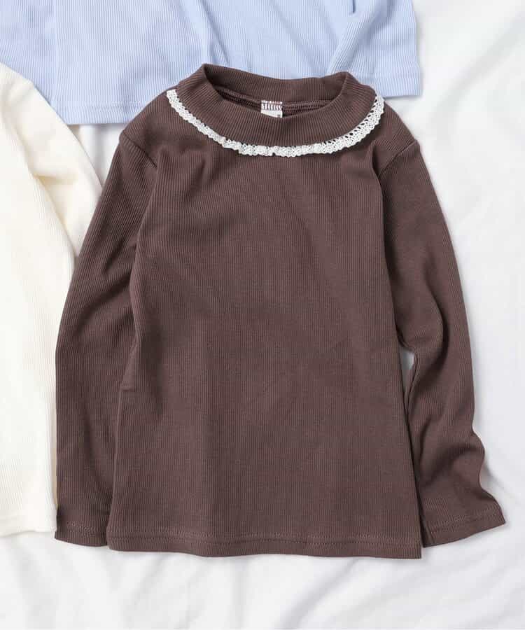WEB限定 衿フリルリブトップス