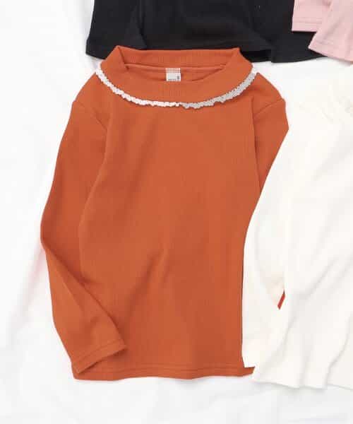 WEB限定 衿フリルリブトップス