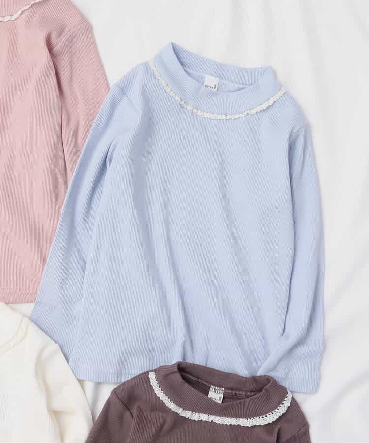 WEB限定 衿フリルリブトップス