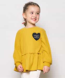 ワッフルペプラムハートモチーフTシャツ