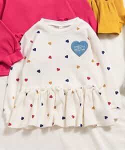 ワッフルペプラムハートモチーフTシャツ