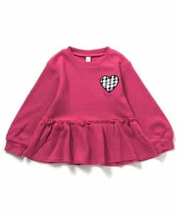 ワッフルペプラムハートモチーフTシャツ