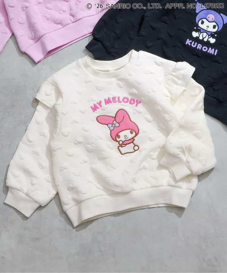 WEB限定【マイメロディ＆クロミ】ハートキルトトレーナー