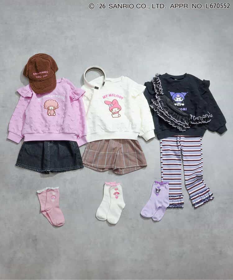 WEB限定【マイメロディ＆クロミ】ハートキルトトレーナー _938822