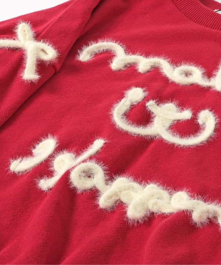 ニットリボン刺繍ロゴトレーナー_972409