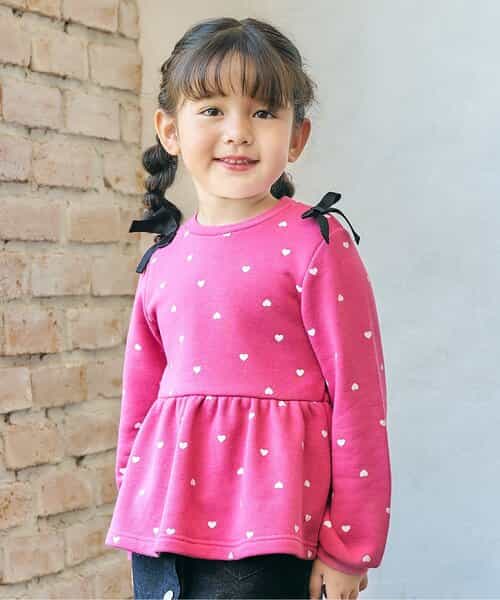 肩リボンペプラムトレーナー