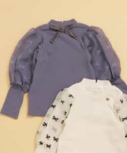 ★SALE★リボンシアースリーブトップス