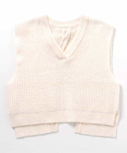 ★SALE★後ろリボンショートニットベスト_マシンウォッシャブル