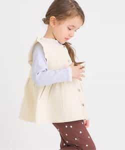 ペプラムフリルニットベスト_マシンウォッシャブル