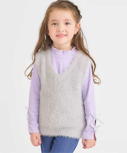 ラメシャギーニットベスト_マシンウォッシャブル