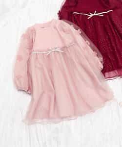 お花モチーフラメチュールワンピース＿アプレレクールマシェリ