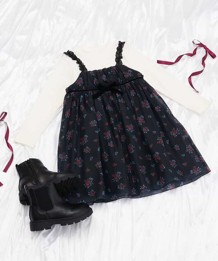 ヴィンテージフラワープリントワンピース＿アプレレクールマシェリ