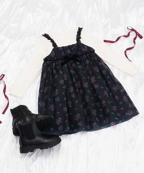 ★SALE★ヴィンテージフラワープリントワンピース＿アプレレクールマシェリ