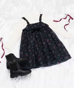 ★SALE★ヴィンテージフラワープリントワンピース＿アプレレクールマシェリ