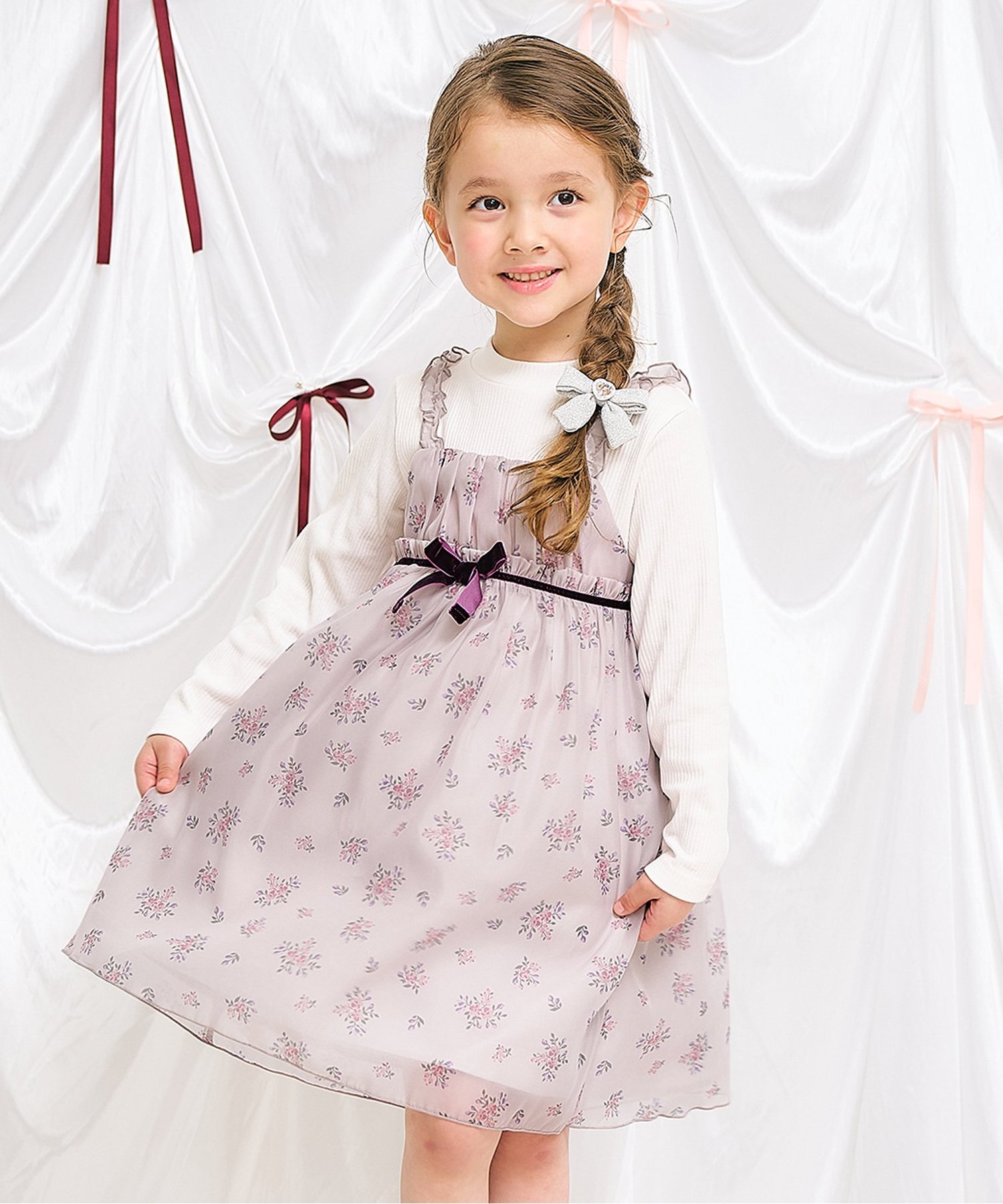 WEB限定 スカラップドッキングワンピース（V417955）|apres les cours