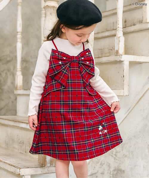 ★SALE★【リンク】ディズニーキャラクターリボンキャミドッキングワンピース