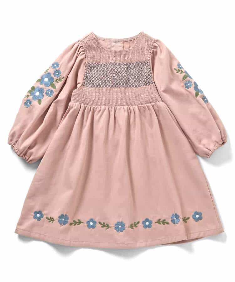 フラワー刺繍ワンピース