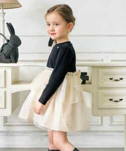 花びらチュールバックリボンワンピース