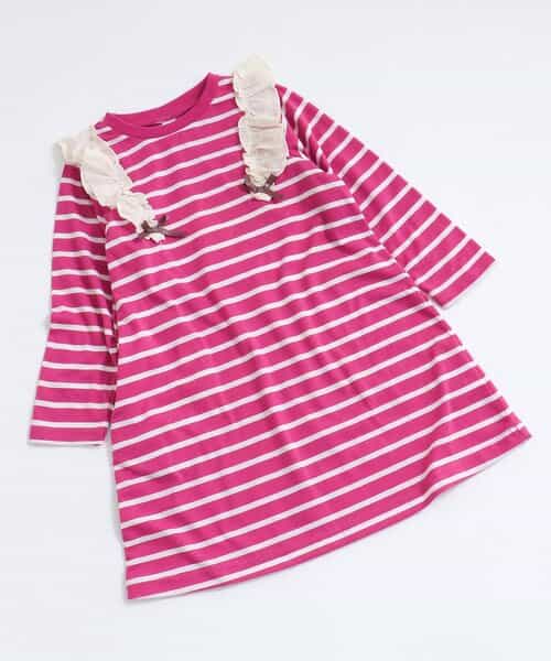 ★SALE★ボーダー・ハートフリルワンピース