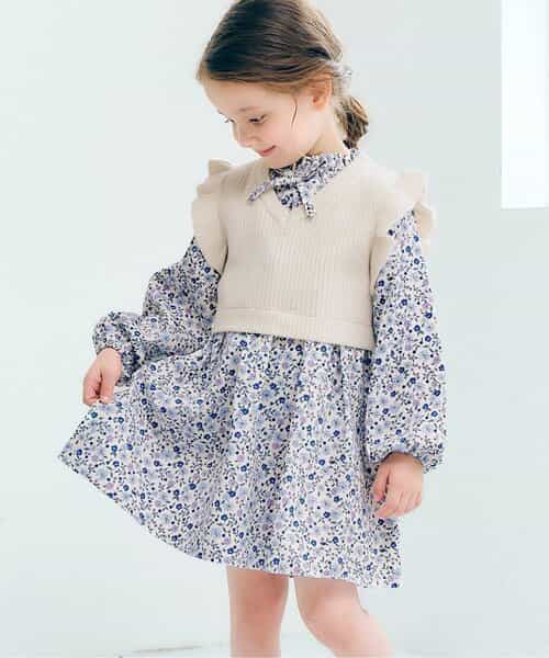 ★SALE★フリルニットベスト＆ワンピースセット_マシンウォッシャブル