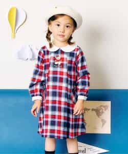★SALE★tiny bear ストライプ＆チェックワンピース