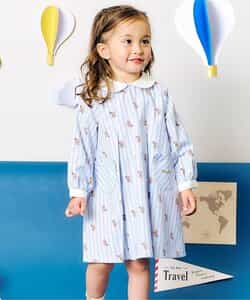 ★SALE★tiny bear ストライプ＆チェックワンピース