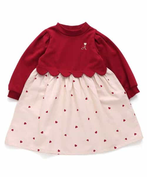 ☆SALE☆3柄スカラップドッキングワンピース（V417954）|apres