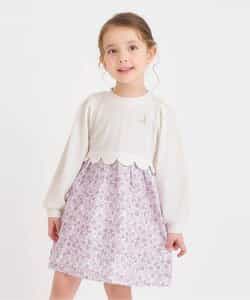 WEB限定 スカラップドッキングワンピース