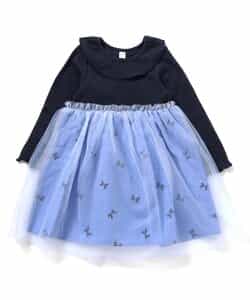 衿フリルチュールドッキングワンピース