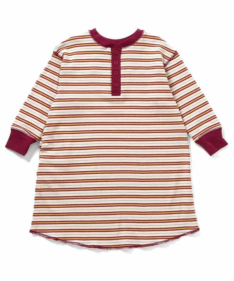 ★SALE★【リンク】ヘンリーネックマルチボーダーワンピース_1009167
