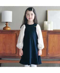 ★SALE★シフォンギャザースリーブワンピース_アプレレクールマシェリ