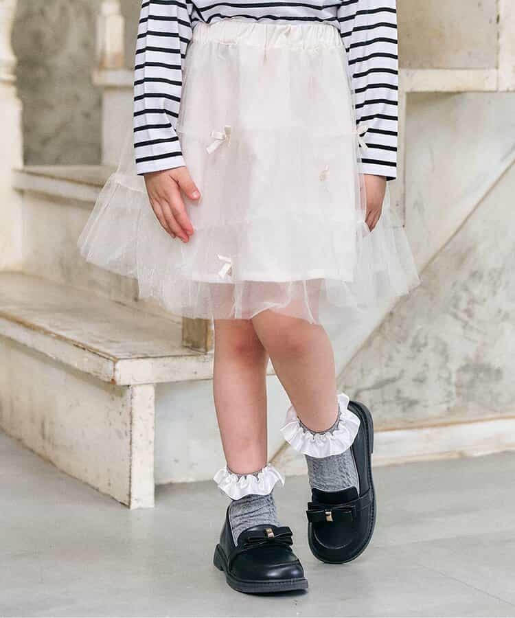 リボンティアードチュールスカート