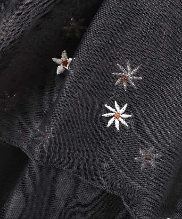 ハート・フラワー刺繍チュールスカート_980957