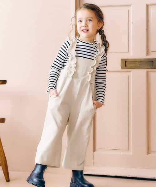 ベロアフリルサロペット  9分丈