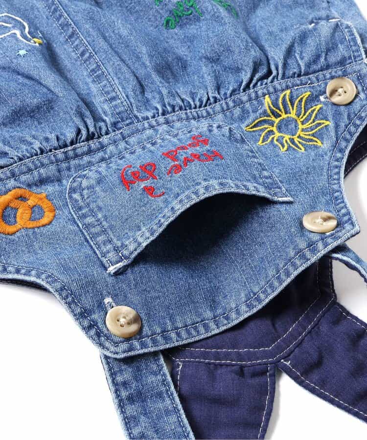 線画刺繍ベビーサロペット_940140